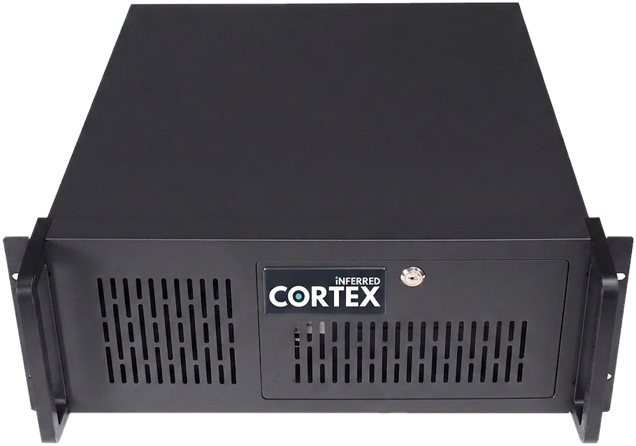 The Cortex appliance — a rack-mount unit carrying the Inferred Cortex badge