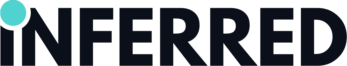 Inferred wordmark, navy on transparent
